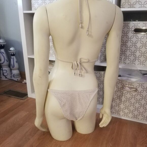 ZAFUL Women Bikini Set Two Piece Textured Beaded Tie Back Halter Cheeky Swimsuit - Picture 15 of 15